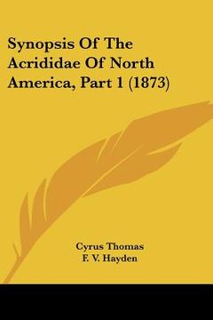 portada synopsis of the acrididae of north america, part 1 (1873) (in English)