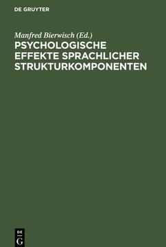 portada Psychologische Effekte Sprachlicher Strukturkomponenten (en Alemán)