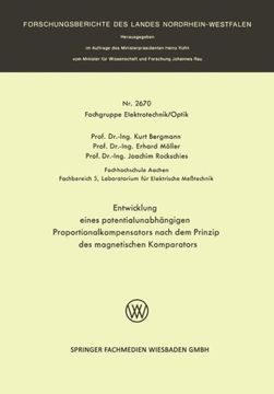 portada Entwicklung eines potentialunabhängigen Proportionalkompensators nach dem Prinzip des magnetischen Komparators (German Edition)