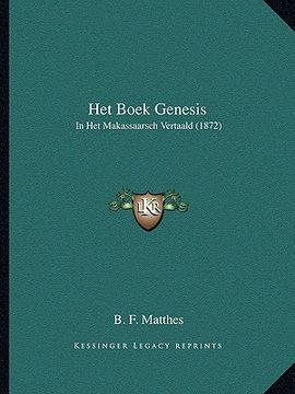 portada Het Boek Genesis: In Het Makassaarsch Vertaald (1872)
