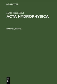 portada Acta Hydrophysica. Band 27, Heft 2 (in German)