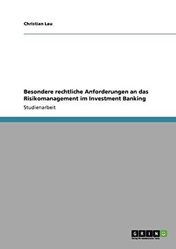 portada Besondere rechtliche Anforderungen an das Risikomanagement im Investment Banking (German Edition)