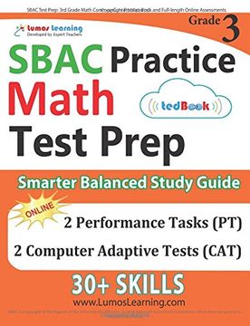 portada SBAC Test Prep: 3rd Grade Math Common Core Practice Book and Full-length Online Assessments: Smarter Balanced Study Guide With Performance Task (PT) and Computer Adaptive Testing (CAT)