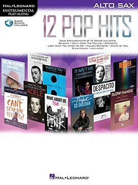 portada 12 Pop Hits - Instrumental Play-Along Alto Sax Book/Online Audio