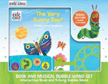 portada World of Eric Carle, the Very Sunny Day! Book and Musical Bubble Wand Sound Book set - toy Bubble Wand Plays 5 Songs - pi Kids