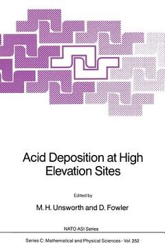 portada Acid Deposition at High Elevation Sites (en Inglés)