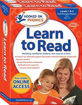 portada Hooked on Phonics Learn to Read - Levels 1&2 Complete: Early Emergent Readers (Pre-K | Ages 3-4) (Learn to Read Complete Sets)