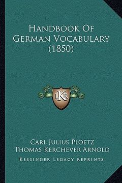 portada handbook of german vocabulary (1850) (en Inglés)
