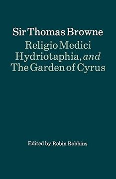 portada Religio Medici, Hydriotaphia, and the Garden of Cyrus (Oxford English Texts) (en Inglés)