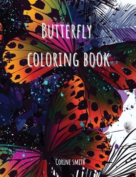 portada Adult coloring book - Flower with butterflies (en Inglés)