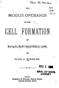 portada The Modus Operandi of the Cell Formation of Animal and Vegetable Life (en Inglés)