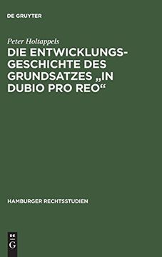 portada Die Entwicklungsgeschichte des Grundsatzes "in Dubio pro Reo" (in German)