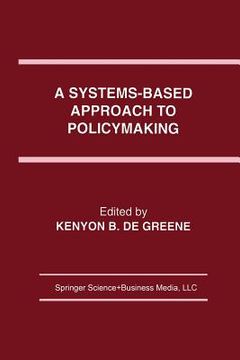 portada A Systems-Based Approach to Policymaking (en Inglés)