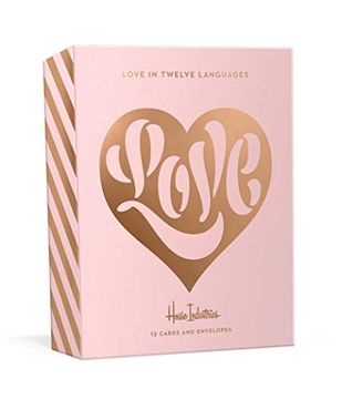 portada Love in Twelve Languages: 12 Foil-Stamped Note Cards With Envelopes (en Inglés)