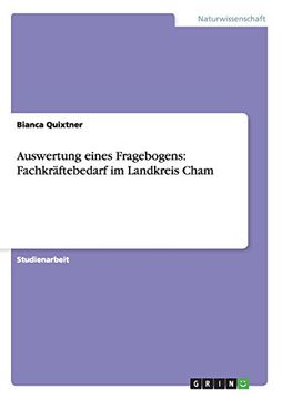 portada Auswertung eines Fragebogens: Fachkräftebedarf im Landkreis Cham (German Edition)