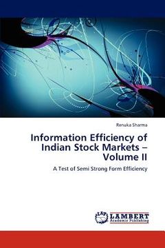 portada information efficiency of indian stock markets - volume ii (en Inglés)