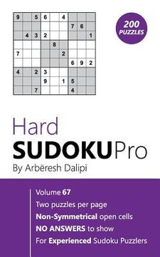 portada Hard Sudoku Pro: Book for Experienced Puzzlers (200 puzzles) Vol. 67 (en Inglés)