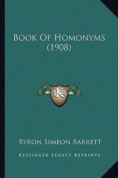 portada book of homonyms (1908) (in English)