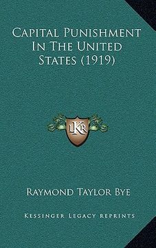 portada capital punishment in the united states (1919) (en Inglés)