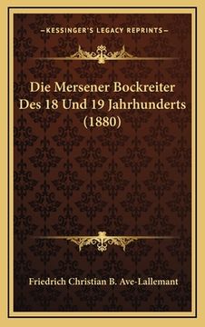portada Die Mersener Bockreiter Des 18 Und 19 Jahrhunderts (1880) (in German)