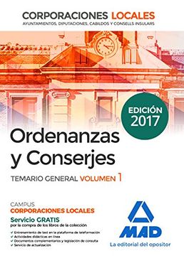 portada Ordenanzas y Conserjes de Corporaciones Locales. Temario general volumen 1