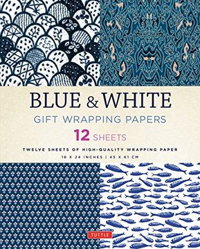 portada Blue & White Gift Wrapping Papers: 12 Sheets of High-Quality 18 x 24 Inch Wrapping Paper 
