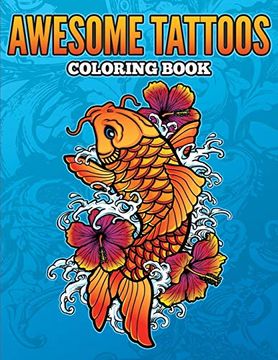 portada Awesome Tattoos Coloring Book (in English)