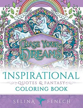 portada Inspirational Quotes and Fantasy Coloring Book: 25 (Fantasy Coloring by Selina) (en Inglés)