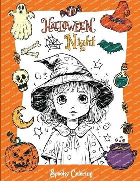 portada Halloween Night: The Coloring Adventure With Spooky Halloween Illustrations - Collection of fun and Unique Halloween Coloring (en Inglés)