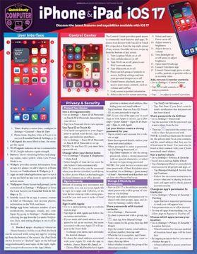 portada Iphone & Ipad ios 17: A Quickstudy Laminated Reference Guide (in English)