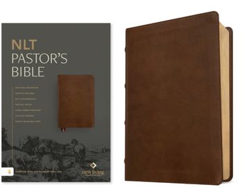 portada NLT Pastor's Bible, Filament Enabled (Leatherlike, Brown, Red Letter) (en Inglés)