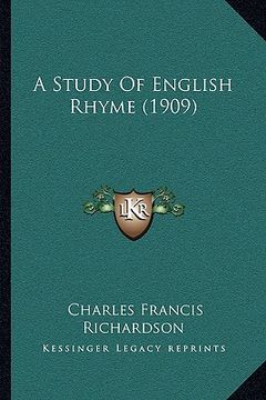 portada a study of english rhyme (1909) (en Inglés)