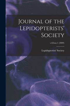 portada Journal of the Lepidopterists' Society; v.63: no.1 (2009) (en Inglés)