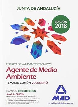 portada Cuerpo de Ayudantes Técnicos Especialidad Agentes de Medio Ambiente de la Junta de Andalucía. Temario Común Volumen 2