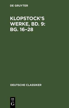 portada Klopstock¿ S Werke, bd. 9: Bg. 16¿ 28 (in German)