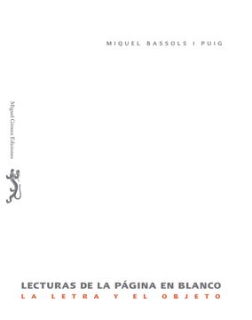 portada Lecturas de la Página en Blanco: La Letra y el Objeto