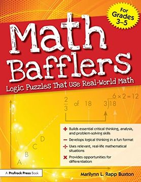 portada Math Bafflers, Book 1: Logic Puzzles That use Real-World Math, Grades 3-5 (en Inglés)
