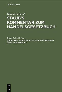 portada Vorschriften der Verordnung Über Aktienrecht (in German)
