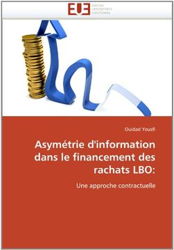 portada Asymetrie D'Information Dans Le Financement Des Rachats Lbo
