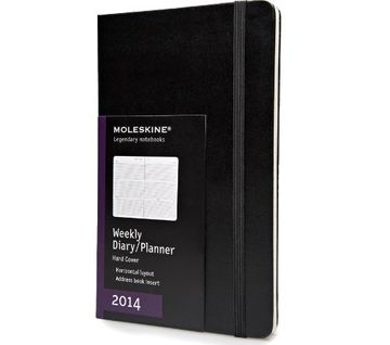 portada Moleskine 2014 Weekly Planner, Horizontal, 12 Month, Large, Black, Hard Cover (5 x 8.25) (Planners & Dats)