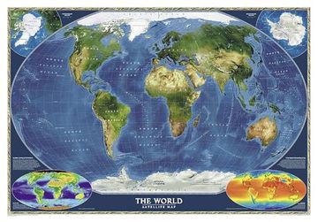 portada National Geographic World Satellite Wall map (43. 5 x 30. 5 in) (National Geographic Reference Map) (in English)