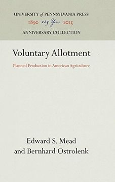 portada Voluntary Allotment: Planned Production in American Agriculture (en Inglés)