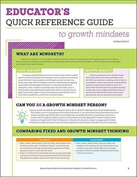 portada Educator's Quick Reference Guide To Growth Mindsets (en Inglés)