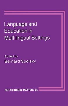 portada language and education in multilingual settings (en Inglés)