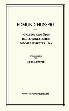 portada Vorlesungen Über Bedeutungslehre Sommersemester 1908 (en Inglés)