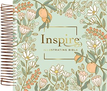 portada Nlt Dayspring Inspire Illustrating Bible (Spiral Bound, Mint Floral Garden, Filament Enabled) 