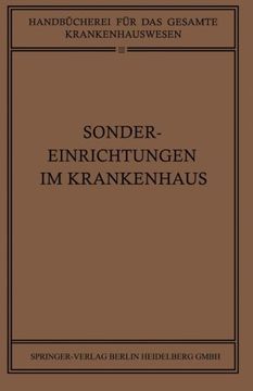 portada Sondereinrichtungen im Krankenhaus (Handbücherei für das Gesamte Krankenhauswesen) (German Edition)