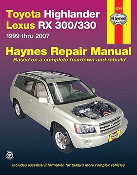 portada toyota highlander & lexus rx 300/330 automotive repair manual