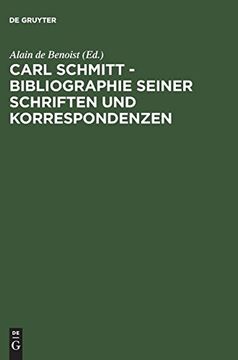 portada Carl Schmitt Bibliographie Seiner Schriften und Korrespondenzen (in German)