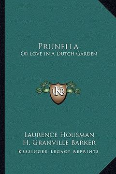 portada prunella: or love in a dutch garden (en Inglés)